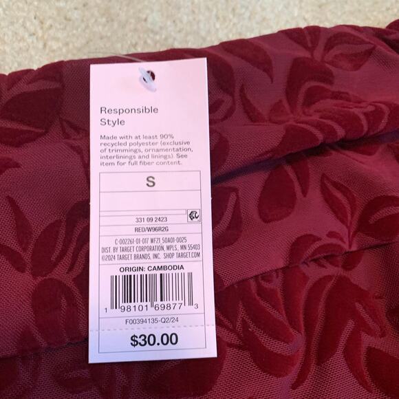 Wild Fable Off Shoulder Red Dress Mini- Rose Small NWT - Picture 4 of 6